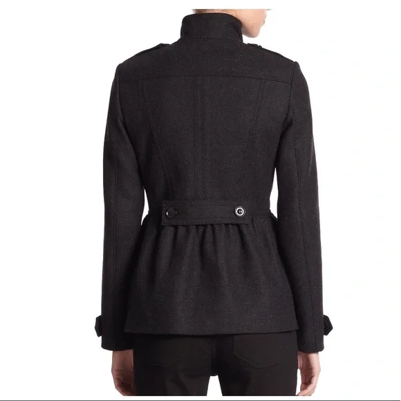 Burberry Black Double-Breasted Military Peacoat - Picture 3 of 11